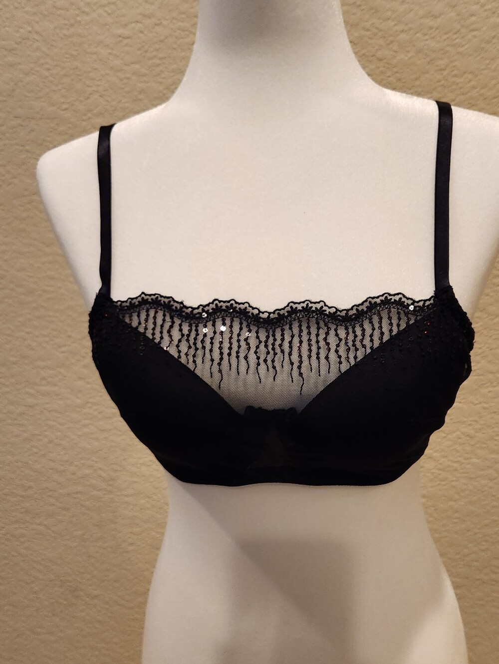 Soma Black Lace Mesh Balconette Bra